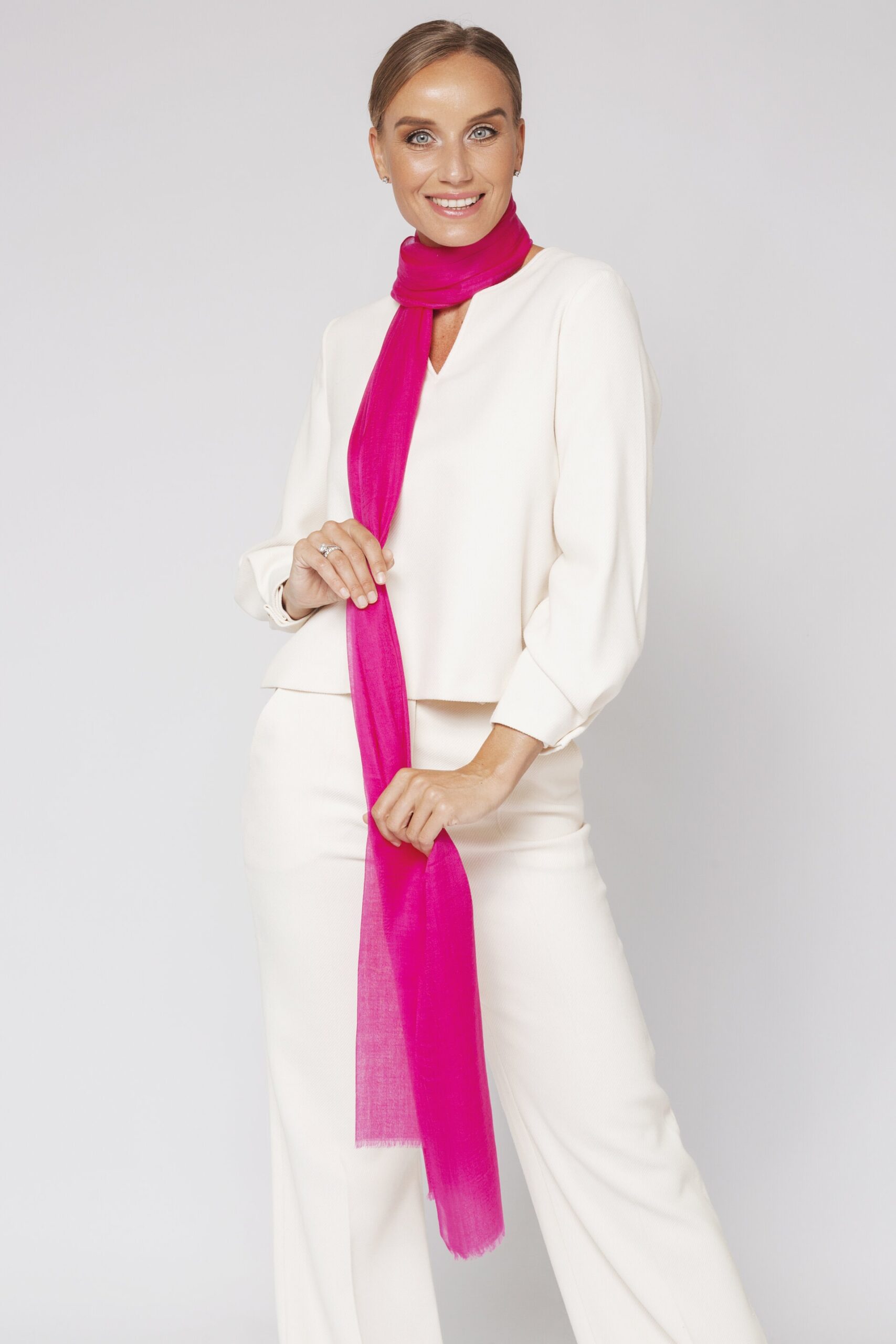 Cashmere Scarf Featherlight Berry Pink 2