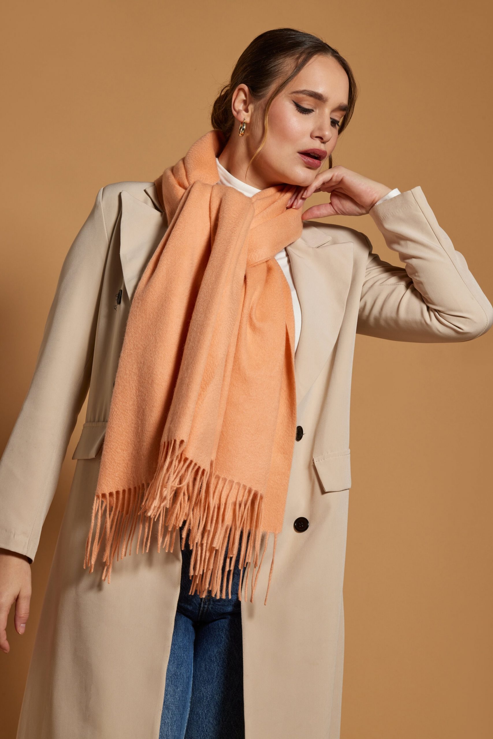 cashmere sjaal groot oranje
